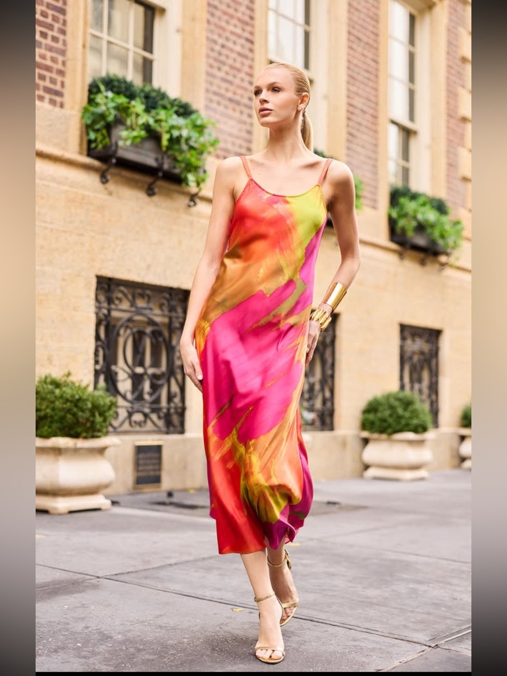NWT Natori Printed Charmeuse Slip Dress size M